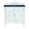 James Martin Vanities 36'' Single Vanity, Bright White w/ 3 CM Charcoal Soapstone Quartz Top 424-V36-BW-3CSP - alternate 1